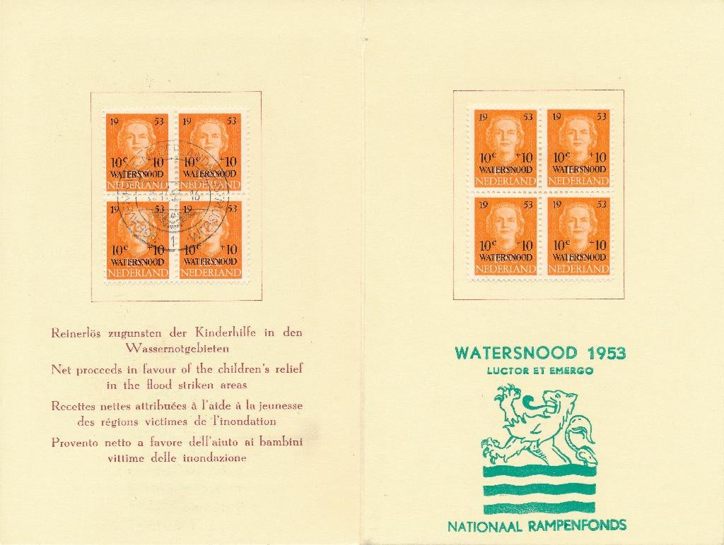 Carnet Watersnoodramp 1953, Ophalen, Na 1940, Gestempeld