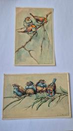 Oranje Kaakje en blauwfazantjes oude ansichtkaarten, Ophalen of Verzenden, 1920 tot 1940, Gelopen, Vogel