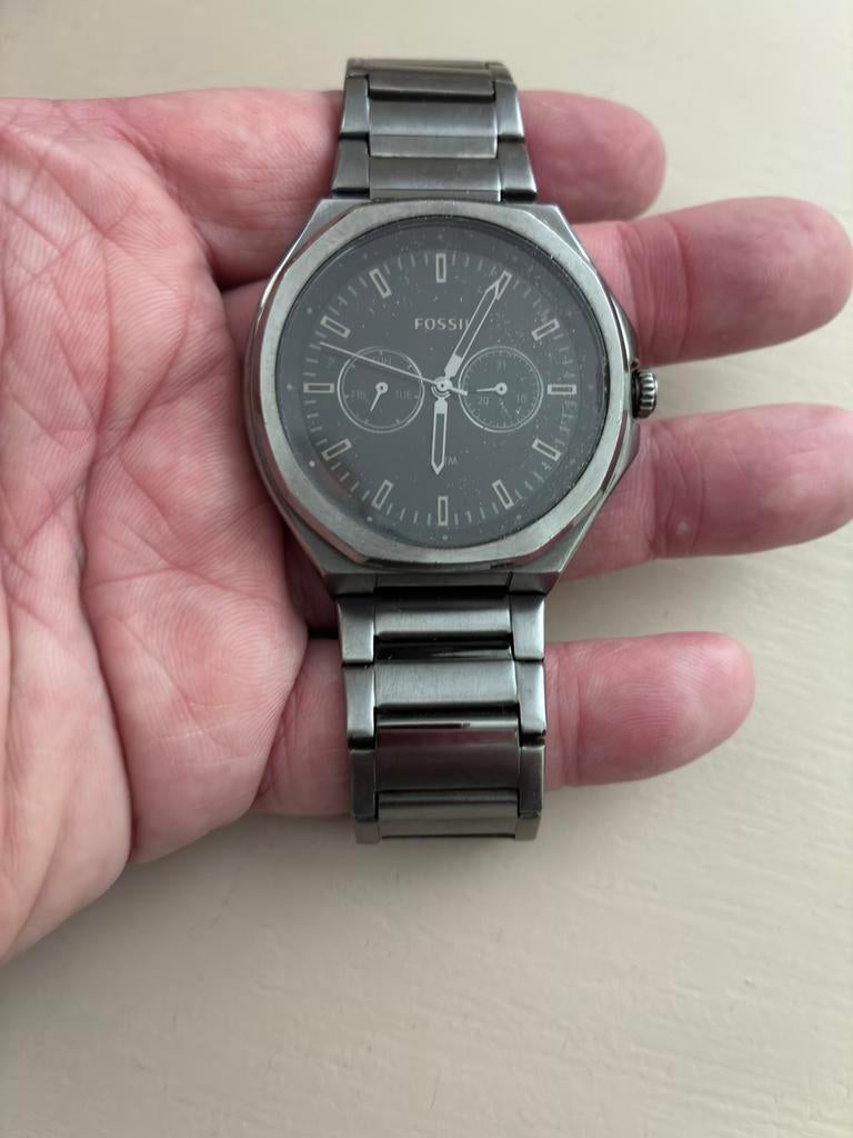 Mooi Fossil BQ2609-G hybride horloge, Sieraden, Tassen en Uiterlijk, Horloges | Heren, Overige merken, Staal, Staal, Polshorloge