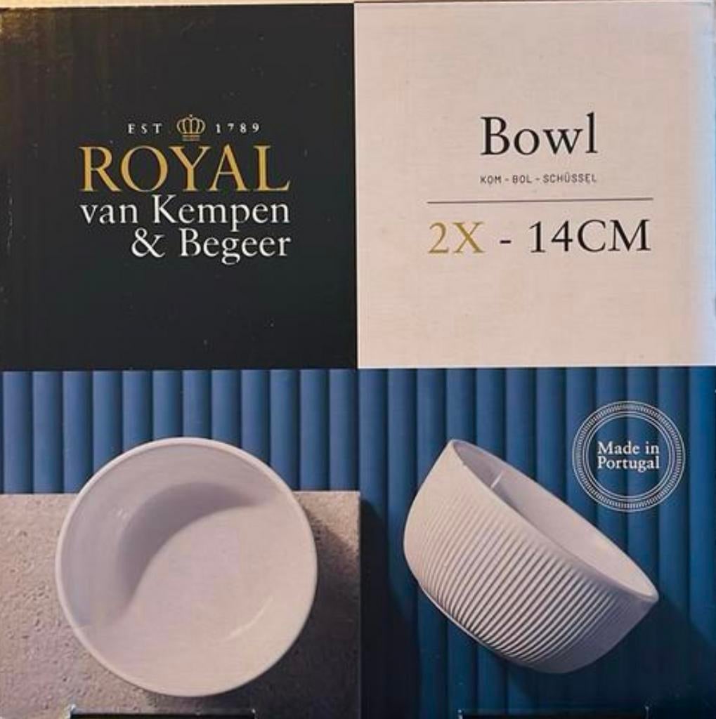 Royal Van Kempen & Begeer Kommen 14CM Wit, Nieuw, Ophalen of Verzenden, Kom(men), Effen