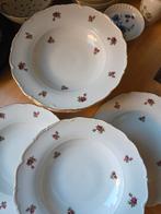 Bord vol roosjes Krul gouden randje, Ophalen of Verzenden