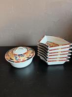 Chinees keramieken hapjesschaal set met deksel, Ophalen of Verzenden