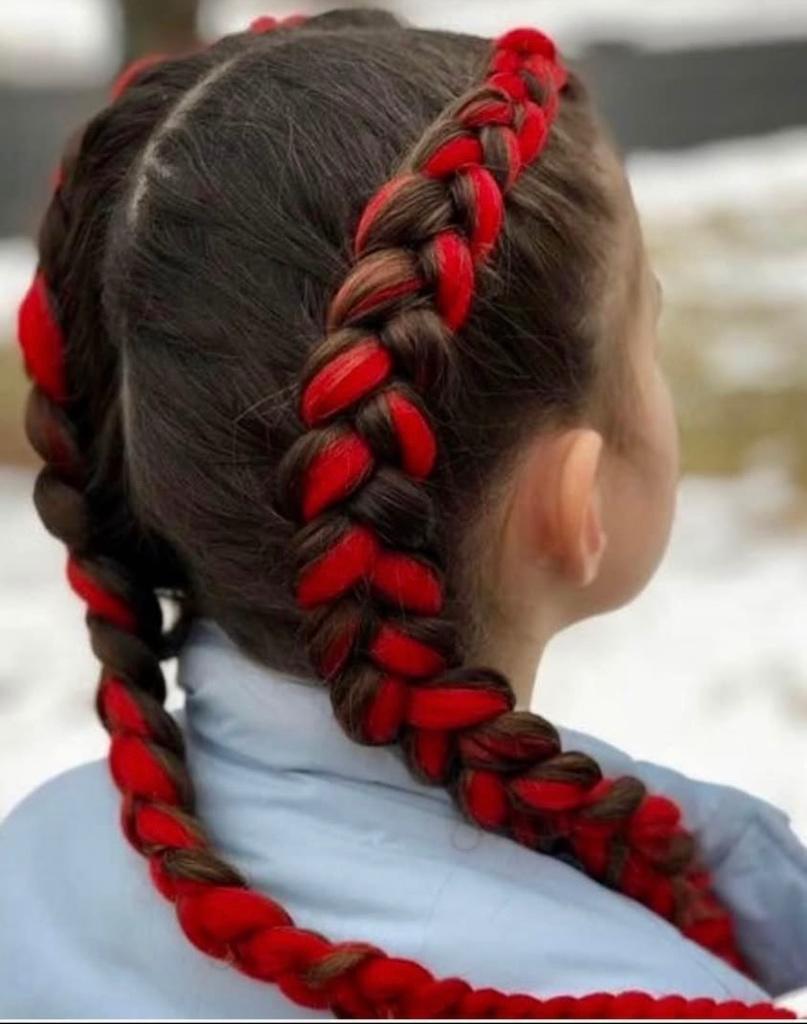 Rood nephaar voor invlechten koningsdag, Ophalen of Verzenden, Gebruikt, Overige typen