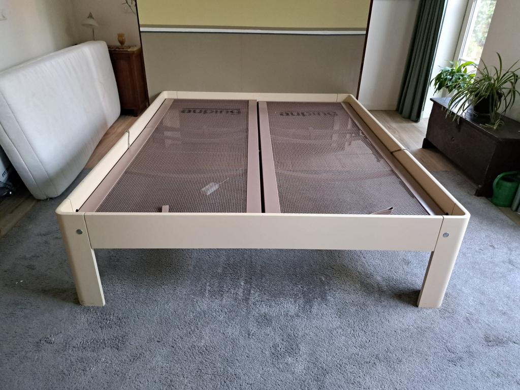 Auping Auronde bedframe 160x200 cm crème wit, Huis en Inrichting, Slaapkamer | Bedden, Ophalen, Gebruikt, Tweepersoons, 160 cm