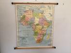 Oude Schoolplaat/Landkaart.Afrika.Textielbasis.1975-84, Antiek en Kunst, Antiek | Schoolplaten, Ophalen of Verzenden, Aardrijkskunde