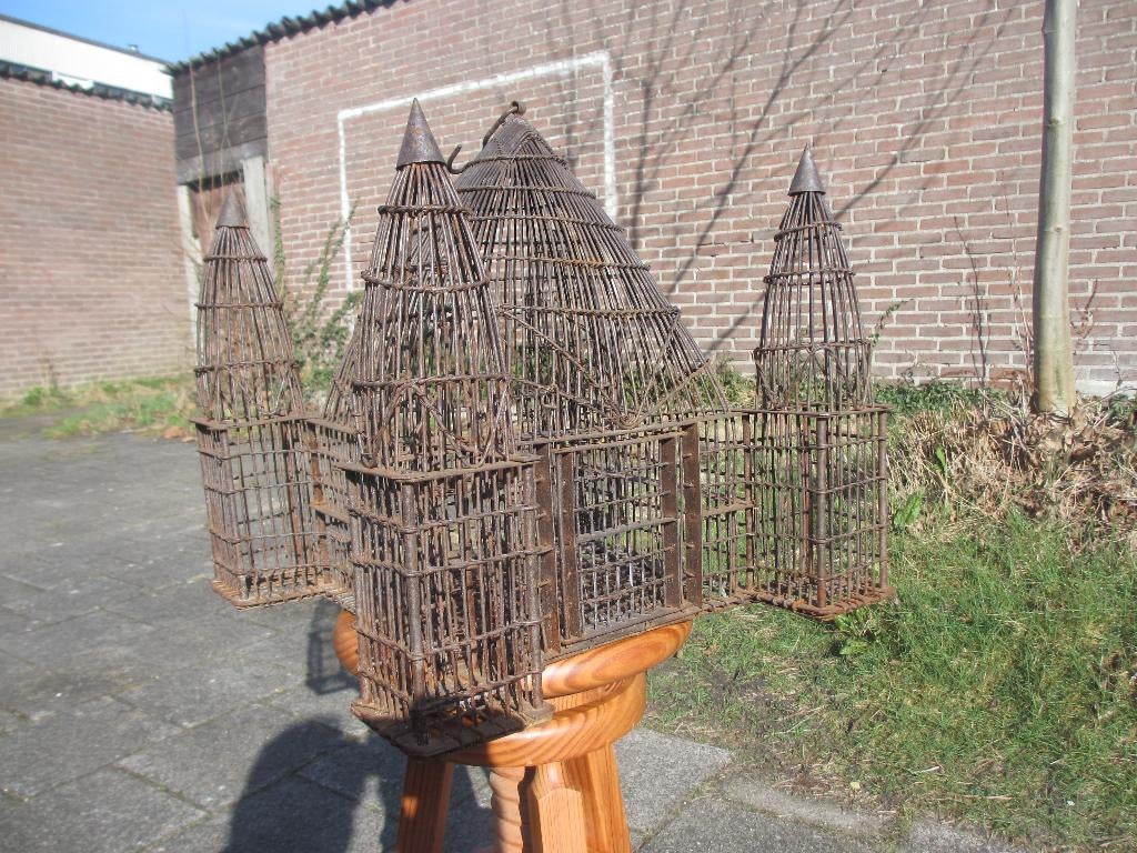 Brocante decoratieve antieke vogelkooi +/-1900, Antiek en Kunst, Ophalen of Verzenden