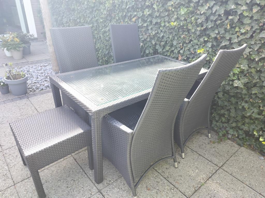 Wicker tuinset van merk Sediamo, Tuin en Terras, Ophalen, Gebruikt, Wicker, Hocker