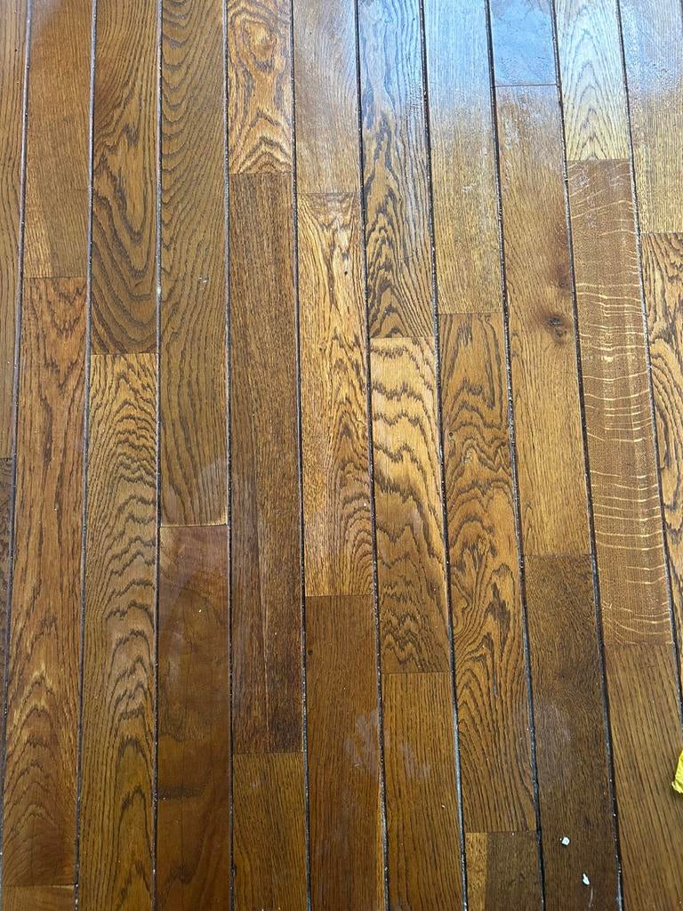 Eiken houten vloer, Doe-het-zelf en Verbouw, Vloerdelen en Plavuizen, Ophalen, Gebruikt, 50 tot 150 cm, Vloerdelen of -planken