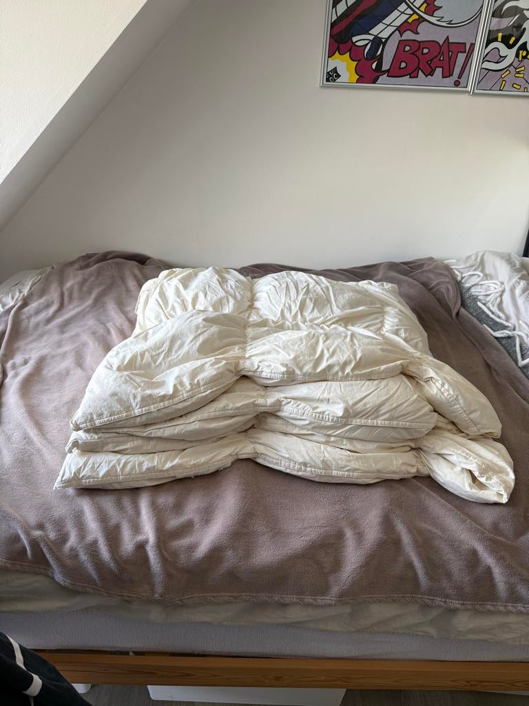 Ikea donzen/veren dekbed 200x200, Ophalen, Gebruikt, Wit, Tweepersoons