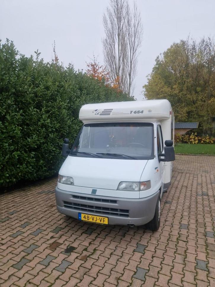 Te Koop mooie 2-persoons Hymer T654 camper, Caravans en Kamperen, Campers, Particulier, tot en met 2, Half-integraal, Hymer, Fiat