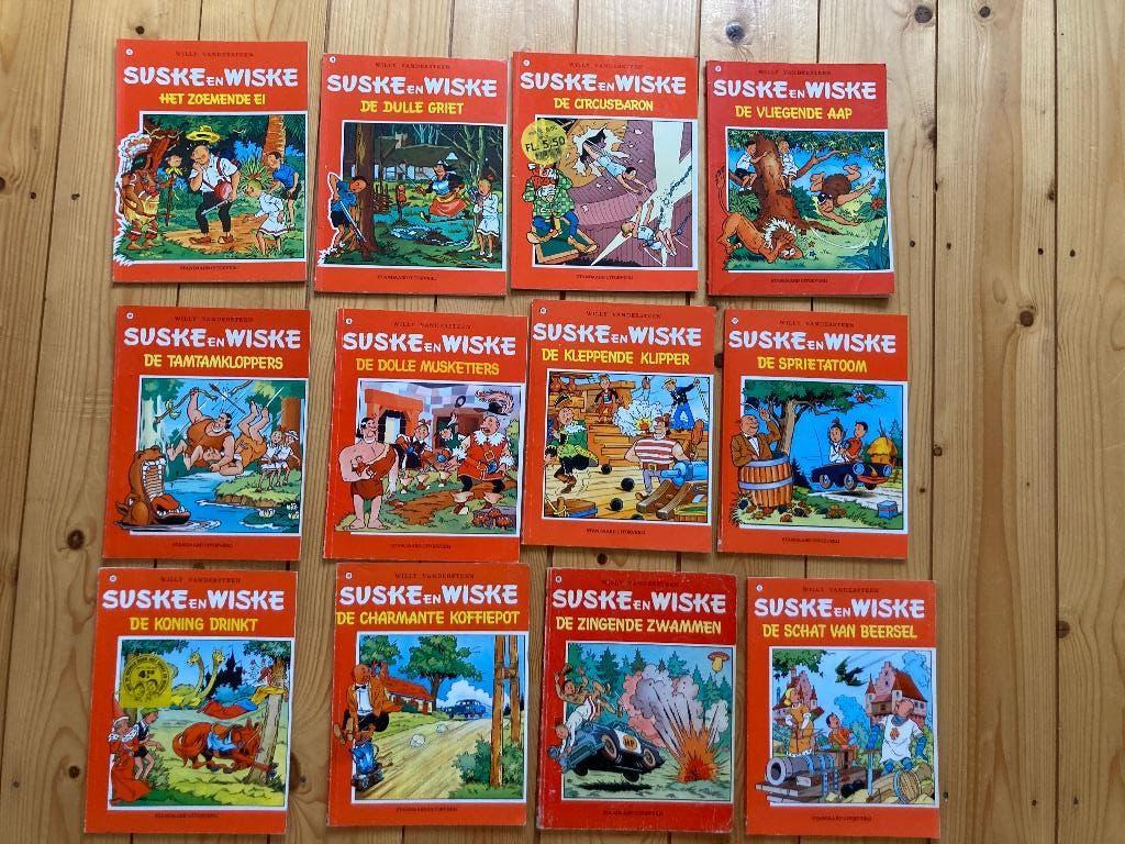 12 oude klassieke Suske en Wiske humor avontuur fantasie, Boeken, Stripboeken, Meerdere stripboeken, Ophalen of Verzenden, Gelezen
