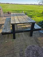 Robuuste houten picknicktafel voor buiten, Ophalen, Rechthoekig, Hout