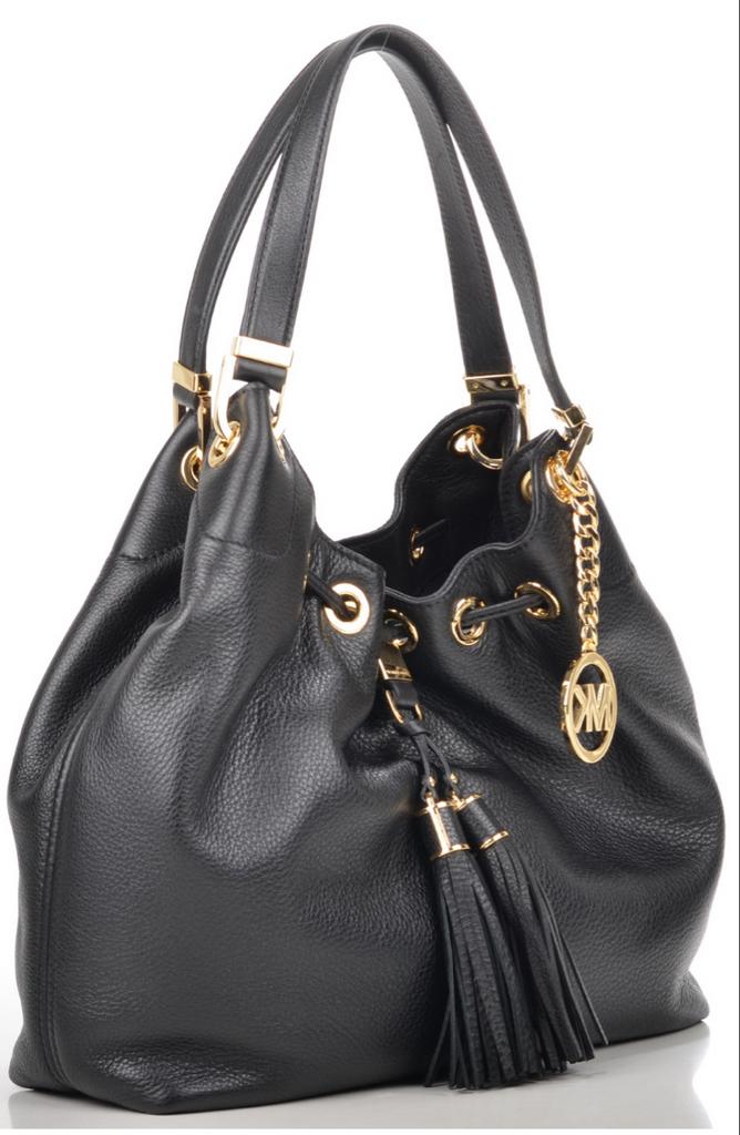 Michael Kors Zwarte Leren Handtas met Gevlochten Hengsel, Ophalen of Verzenden, Zo goed als nieuw, Zwart, Handtas