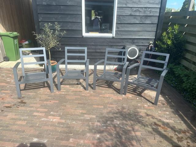 buitentuin stoelen aluminium van Hartman, Ophalen, Zo goed als nieuw, Aluminium, Stapelbaar