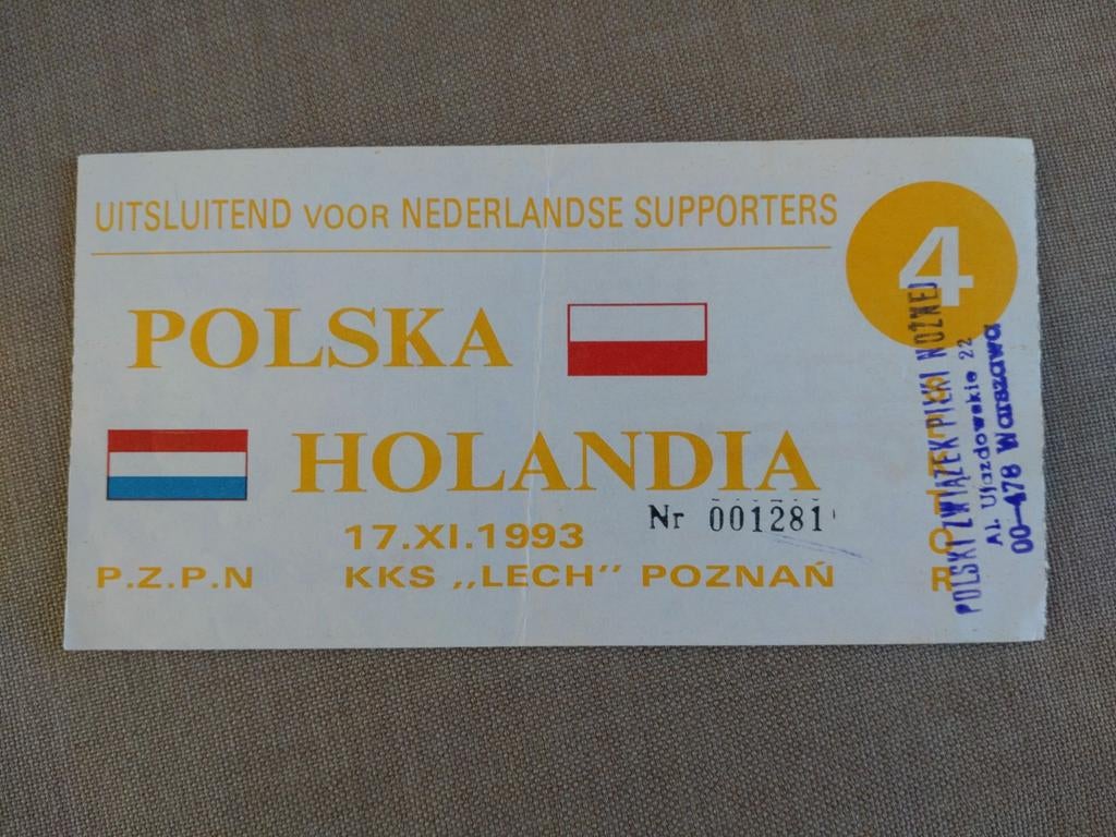 Polen - Nederland wedstrijd ticket., Verzenden, Gebruikt, Overige binnenlandse clubs, Overige typen