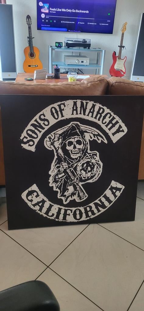 Sons of Anarchy Canvas - 76x76cm - Stoer Design, Ophalen, 75 tot 100 cm, 75 cm of meer, Print