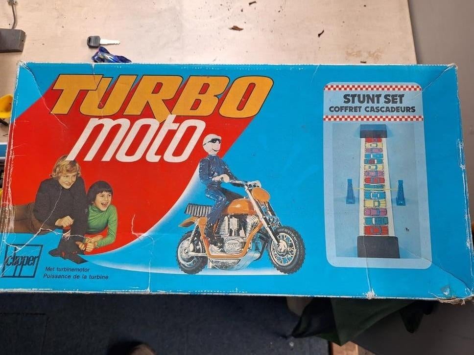 Turbo Moto Stunt Set - Vintage Speelgoed, Kinderen en Baby's, Speelgoed | Overig, Gebruikt, Jongen of Meisje, Ophalen of Verzenden