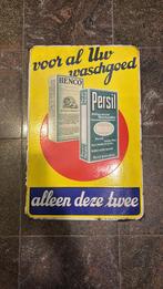 Emaille Reclamebord Persil & Henco Waspoeder, Ophalen of Verzenden, Gebruikt, Reclamebord