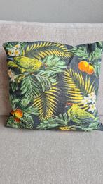Decoratief kussen met tropische print, Ophalen of Verzenden, Zo goed als nieuw, Groen, Vierkant