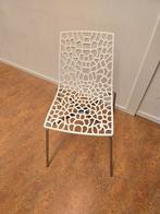 Witte designstoel met uniek patroon, Ophalen of Verzenden, Zo goed als nieuw, Wit, Kunststof
