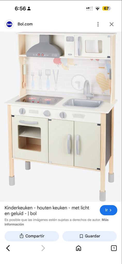 Houten Speelkeuken voor Kinderen - Realistisch Design, Ophalen of Verzenden, Zo goed als nieuw, Hout, Speelkeuken