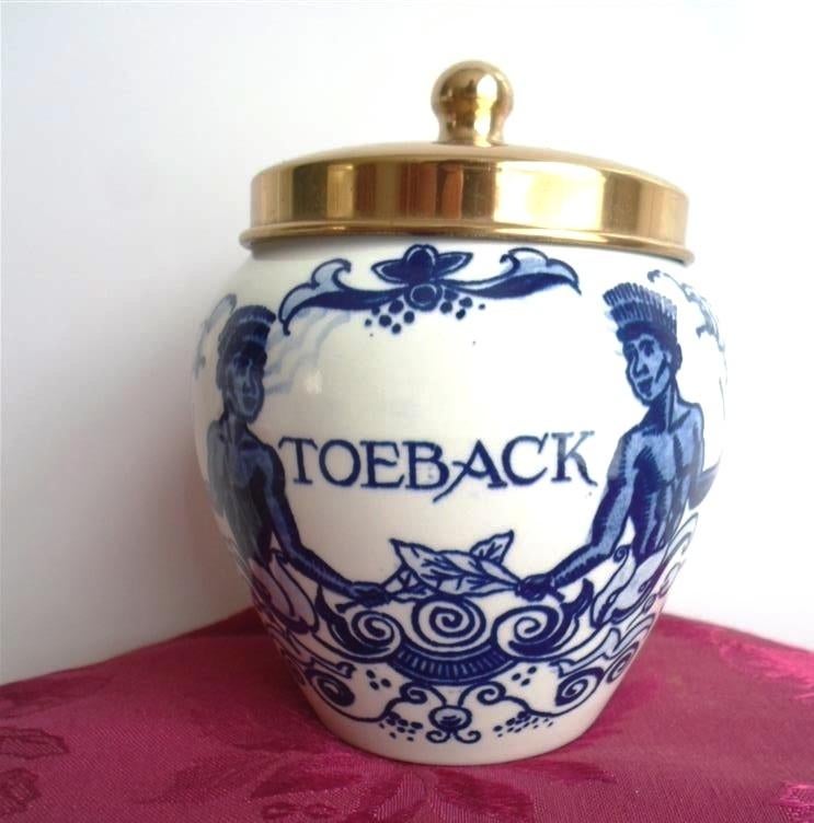 Tabakspot Toeback. Koninklijk Goedewaagen. Delfts blauw., Antiek en Kunst, Antiek | Keramiek en Aardewerk, Ophalen of Verzenden