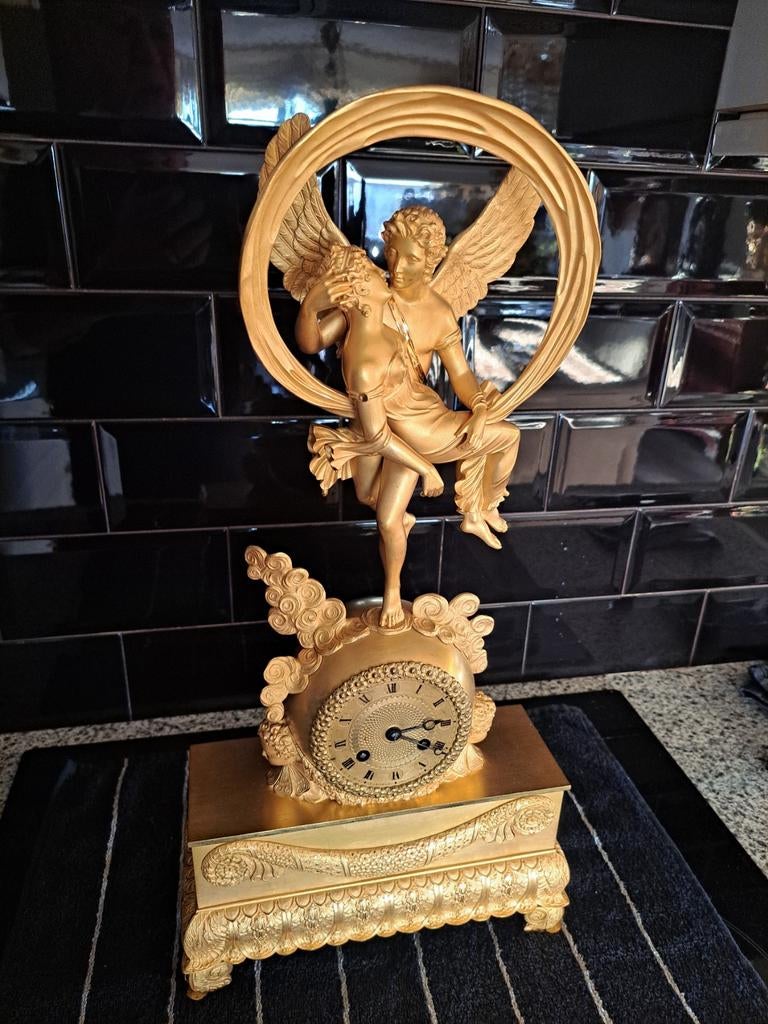 Antieke pendule Godin van de liefde., Ophalen of Verzenden