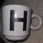 Mok met letter H, Ophalen of Verzenden, Zo goed als nieuw, Overige stijlen, Kop(pen) en/of Schotel(s)