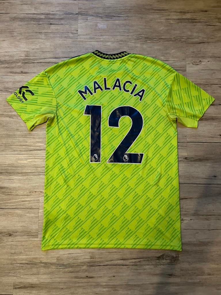 Origineel Manchester United 3e Shirt 22/23 Malacia 12-Maat S, Ophalen of Verzenden, Zo goed als nieuw, Maat 48/50 (M), Geel