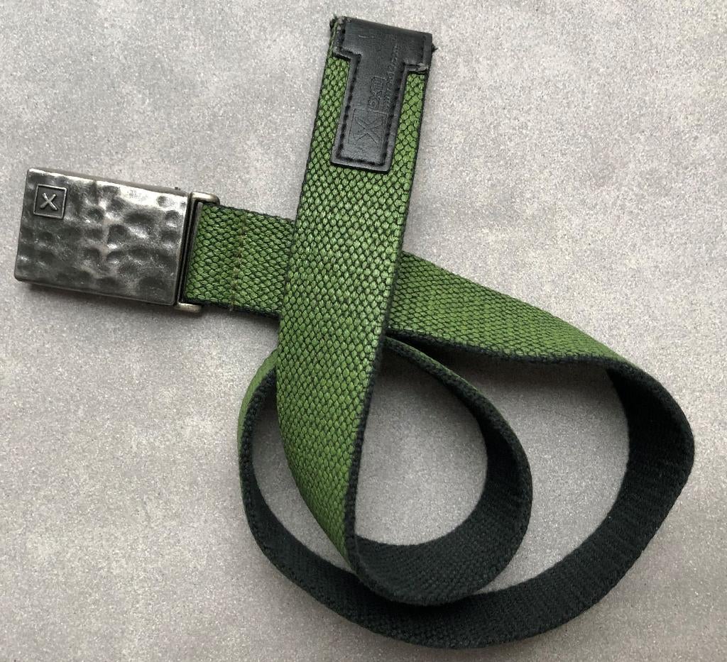 Kinderriem 70 cm - groen 3,5 cm hoog riem stof EX10, Ophalen of Verzenden, Gebruikt, EX 10