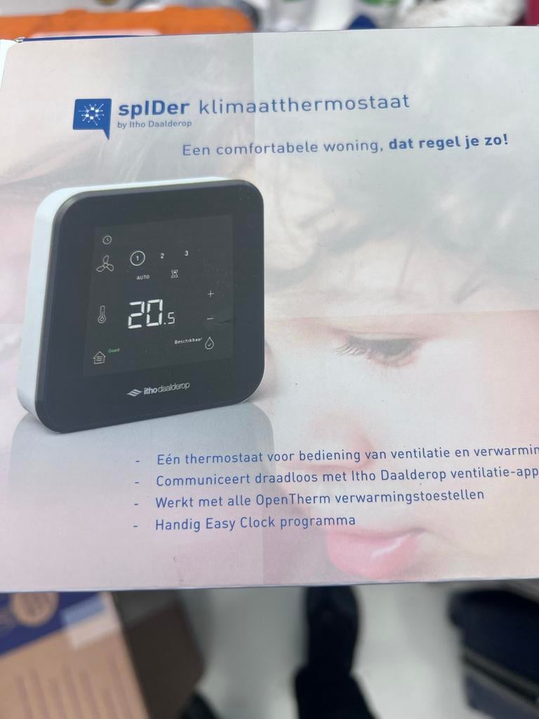 Itho Daalderop spIDer klimaatsysteem thermostaat, Ophalen of Verzenden, Slimme thermostaat, Nieuw