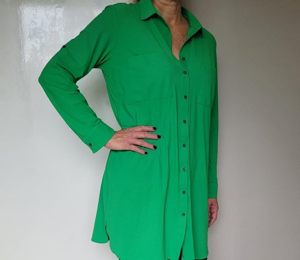 Studio Anneloes lange blouse L Felgroen Travelstof, Studio Anneloes, Maat 42/44 (L), Ophalen of Verzenden, Zo goed als nieuw