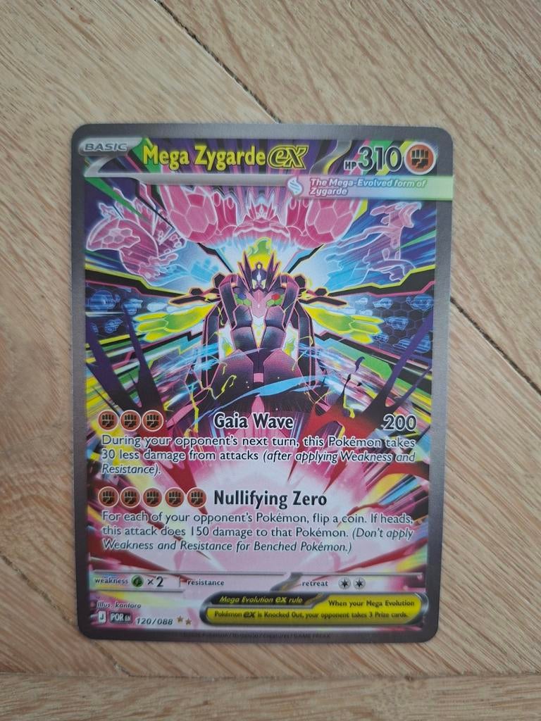 Mega Zygarde EX Pokémon Kaart - Zeldzaam & Krachtig, Ophalen, Zo goed als nieuw, Losse kaart, Foil