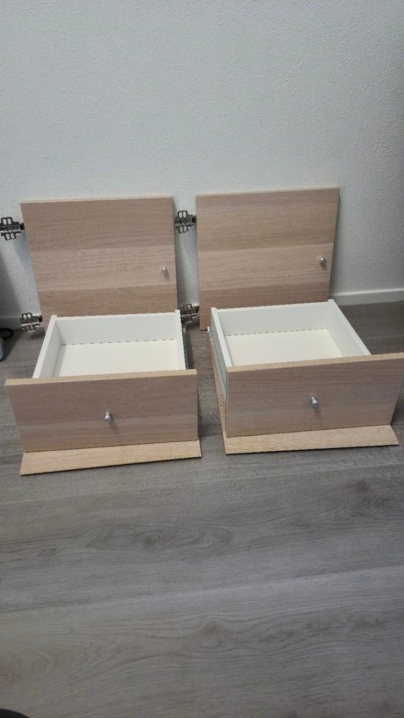 Kallax deurtjes en lades wit gelazuurd eiken effect, Ophalen of Verzenden, Zo goed als nieuw