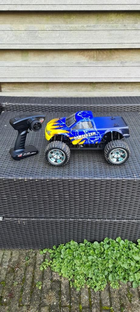 Himoto EMXT1 Monster Truck - Nagekeken en Klaar!, Ophalen of Verzenden, Gebruikt, Elektro, Auto offroad
