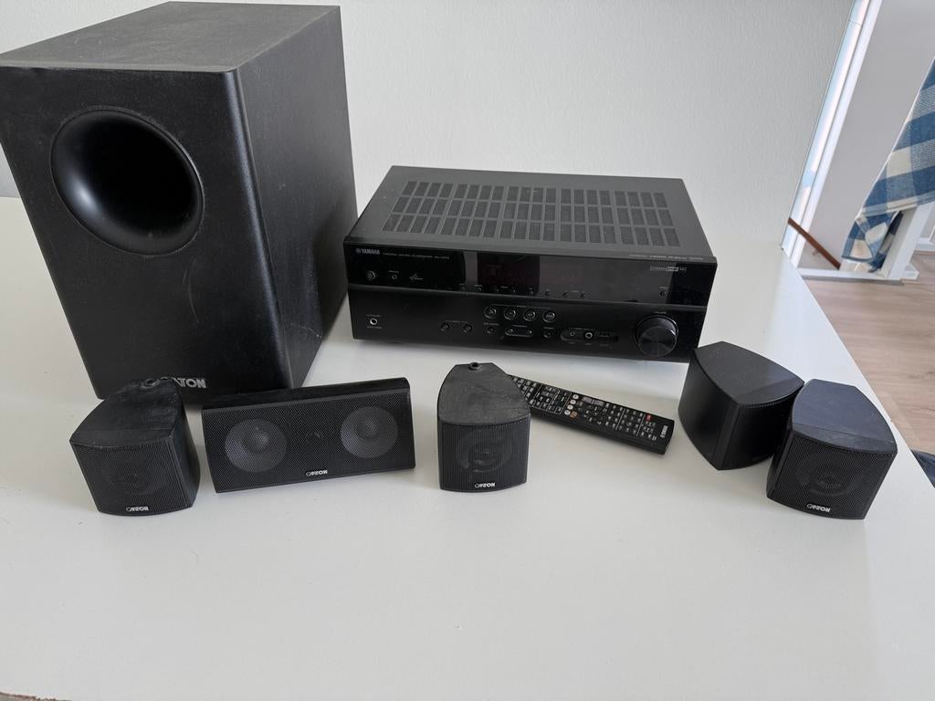 Yamaha RX-V475 versterker met Airplay en Canton 5.1 speakers, Overige merken, Gebruikt, 70 watt of meer, Ophalen of Verzenden