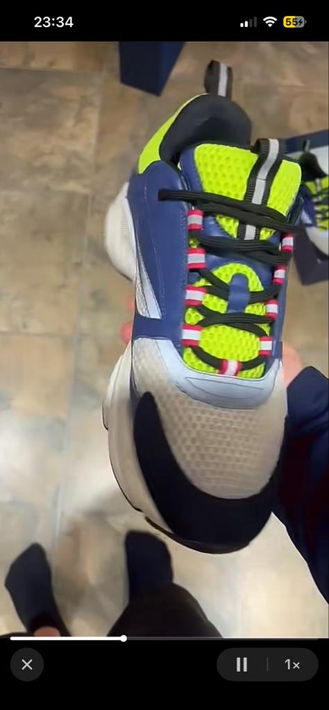 Dior B22 Sneakers - Blauw, Wit, Neon Geel, Kleding | Heren, Schoenen, Ophalen of Verzenden, Zo goed als nieuw, Blauw, Sneakers of Gympen