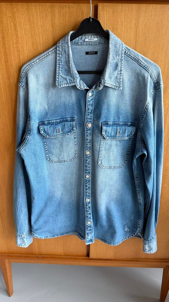 💕 Toffe spijkerblouse van Denham ️ - maat L, Kleding | Heren, Overhemden, Ophalen of Verzenden, Gedragen, Blauw, Denham