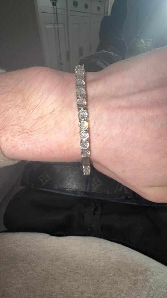 Diamanten armband, Overige materialen, Ophalen of Verzenden, Zo goed als nieuw, Met edelsteen
