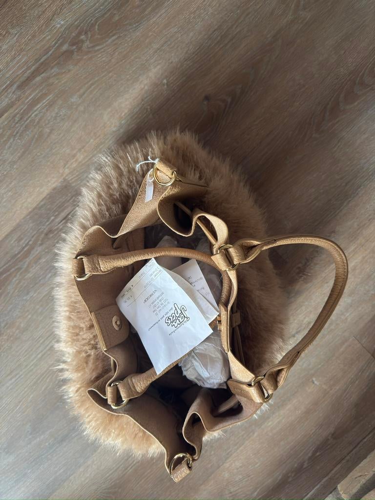 Fluffy  birkin tas bag 69,95 nieuw, Ophalen of Verzenden, Nieuw, Beige