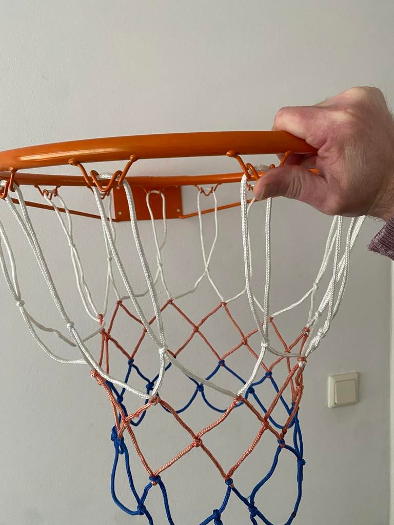 Basketbalring met net, Ophalen, Zo goed als nieuw, Ring, Bord of Paal
