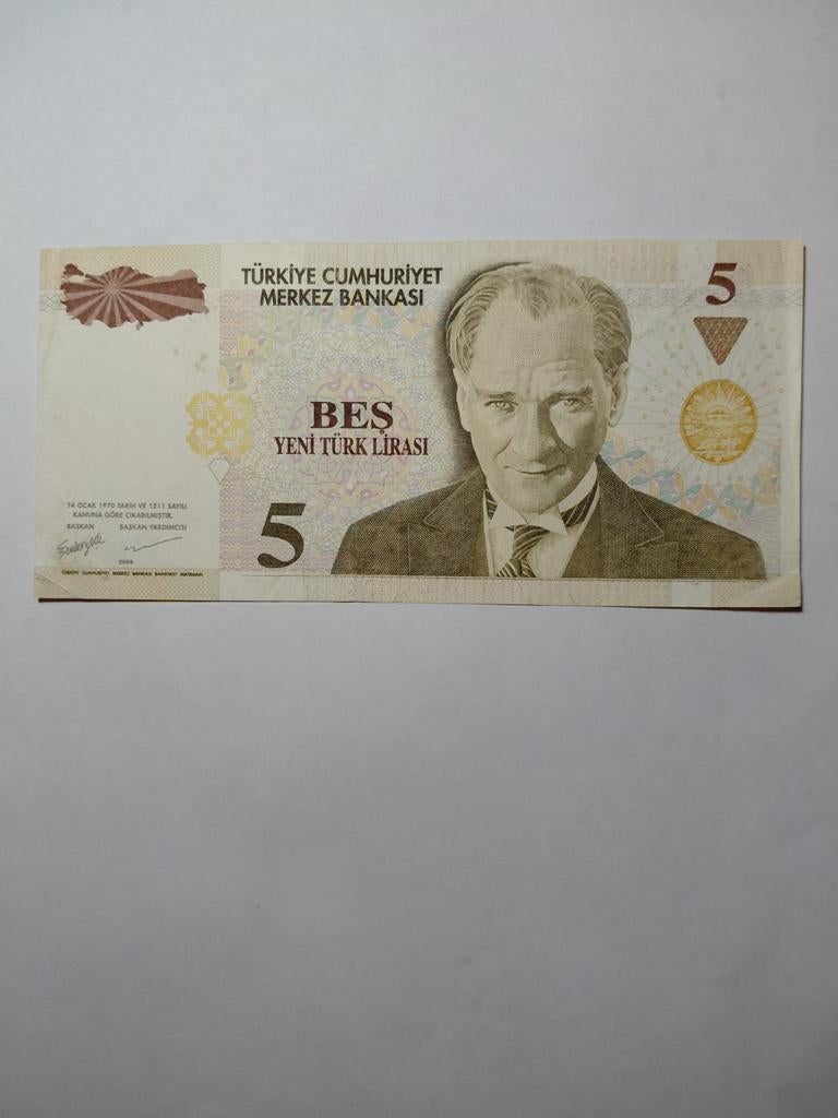 Turkije 5 lira 2005, Postzegels en Munten, Bankbiljetten | Europa | Niet-Eurobiljetten, Ophalen of Verzenden, Overige landen