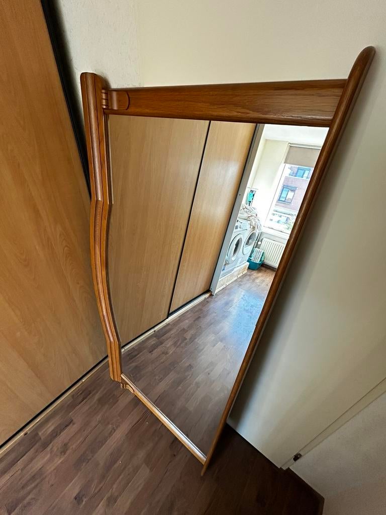 Blank Eiken Spiegel, Huis en Inrichting, Woonaccessoires | Spiegels, Ophalen, 125 cm of meer, Zo goed als nieuw, 150 tot 200 cm
