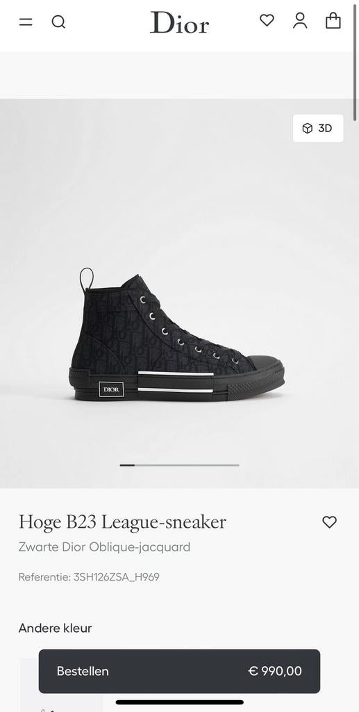 Dior sneaker b23 black | maat 44, Kleding | Dames, Schoenen, Ophalen of Verzenden, Zo goed als nieuw, Zwart, Sneakers of Gympen
