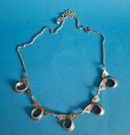 Vintage Scandinavische/modernistische stijl zilveren ketting, Ophalen of Verzenden, Zilver, Ketting, Met edelsteen