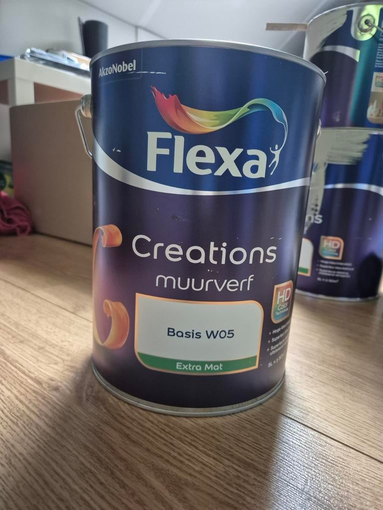 Flexa Creations matte muurverf NIEUW kleur TEDER, Ophalen, 5 tot 10 liter, Beige, Nieuw
