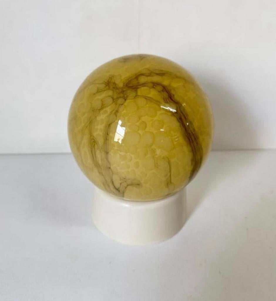 Vintage marmer bol vorm lamp antiek plafondlamp Art Deco, Ophalen of Verzenden, Zo goed als nieuw, Glas, Art Deco