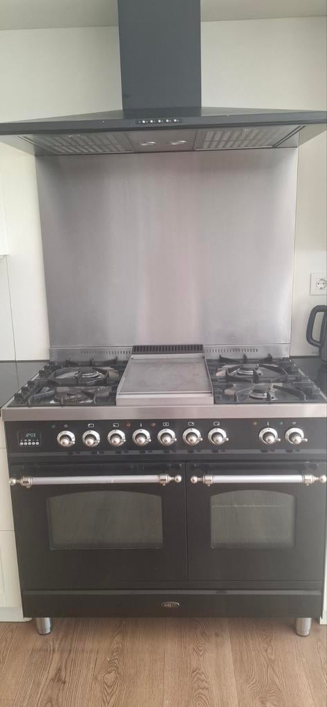 Boretti gasfornuis met dubbele oven & ATAG afzuigkap, Witgoed en Apparatuur, Gebruikt, 60 cm of meer, Ophalen of Verzenden, Vrijstaand