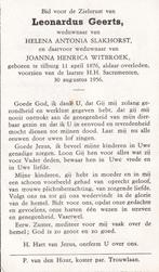 Geerts Leonardus 1876 Tilburg 1956, Ophalen, Bidprentje