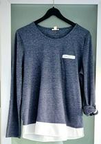 Esprit longsleeve maat XL, oprolmouw, sierzakje voorzijde, Blauw, Maat 42/44 (L), Ophalen of Verzenden, Zo goed als nieuw